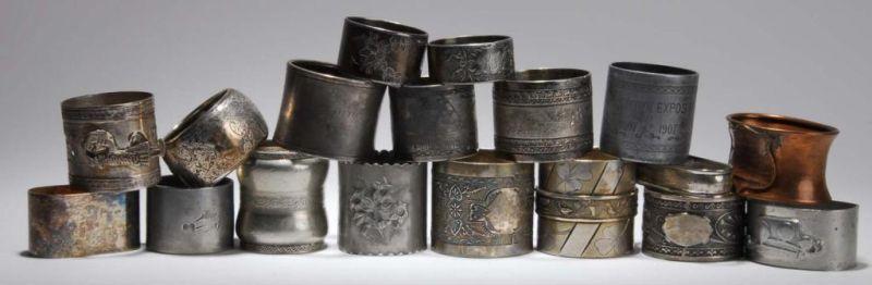 Appraisal: Lot of Non-Figural Napkin Rings Description One is an English