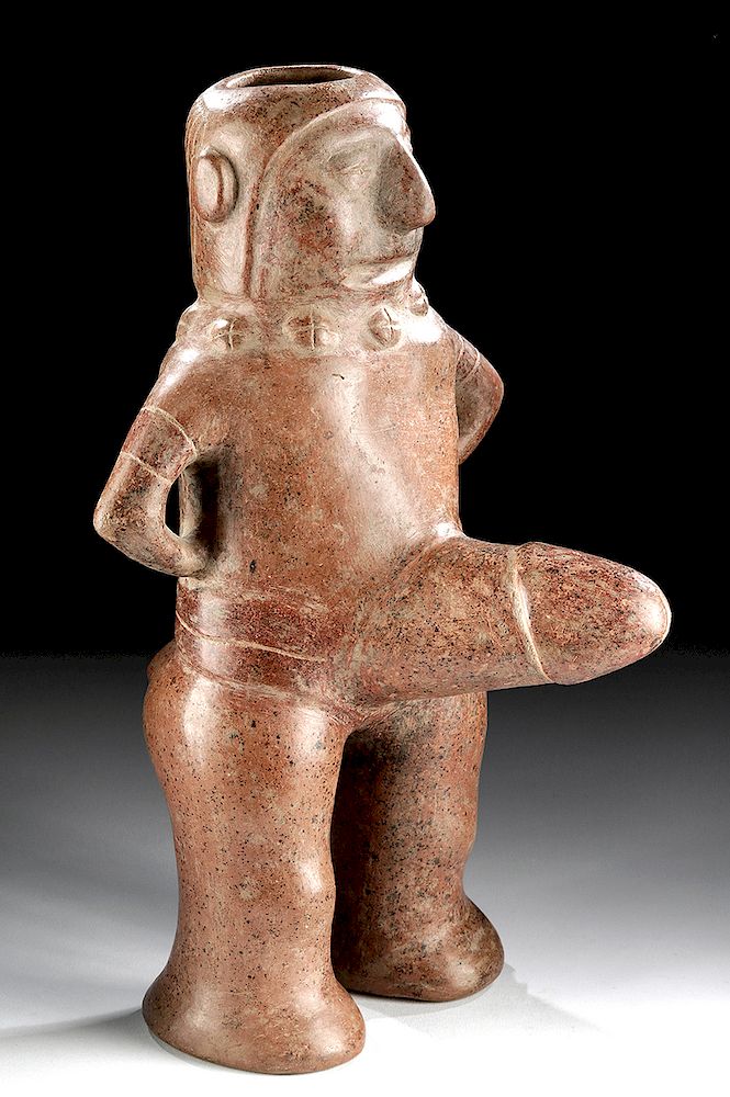 Appraisal: Colima Pottery Standing Male Phallic Figure Pre-Columbian West Mexico Colima