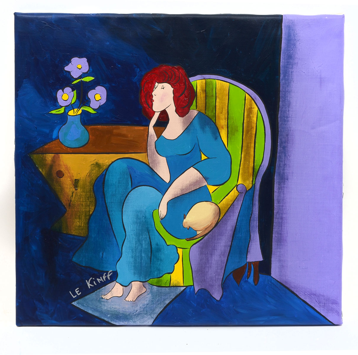 Appraisal: LE KINFF Linda American th Century Young Redhead in Blue