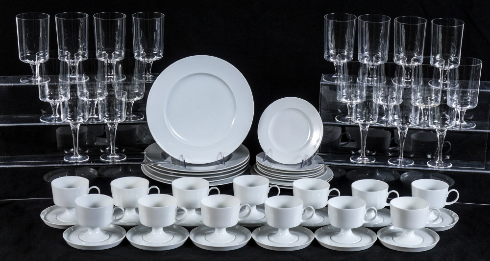 Appraisal: PIECE ROSENTHAL WHITE CHINA SERVICE Approx pieces in a moderne