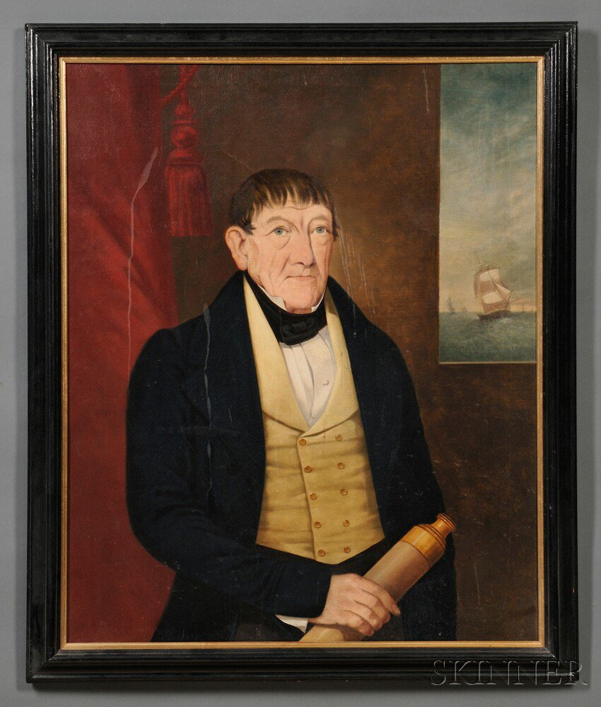 Appraisal: American School th Century Portrait of a Sea Captain Unsigned