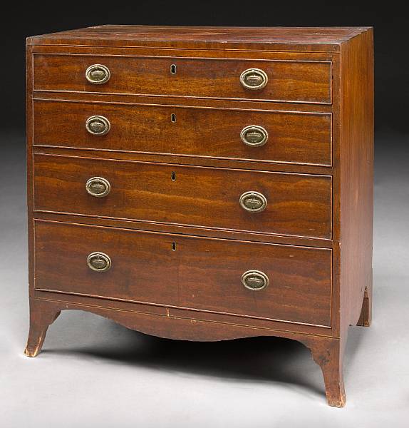 Appraisal: A George III mahogany chest of drawers late th early