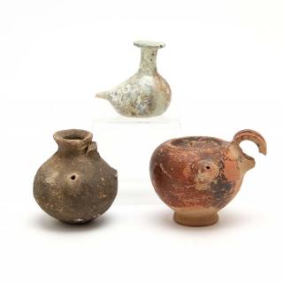 Appraisal: Three Roman Baby Feeders st - th century A D