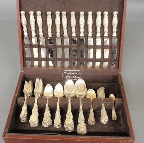 Appraisal: Whiting Louis XV pattern sterling silver flatware service to include