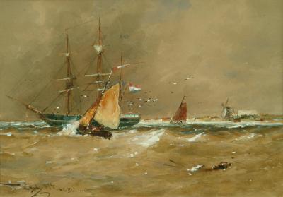 Appraisal: THOMAS BUSH HARDY - On the Dutch Coast watercolour and