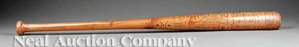 Appraisal: An American Folk Art World Series Signature Bat cherrywood featuring