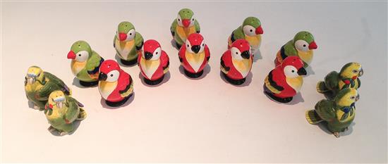 Appraisal: Sale Lot A Collection of Seven Pairs of Parrot-Form Salt