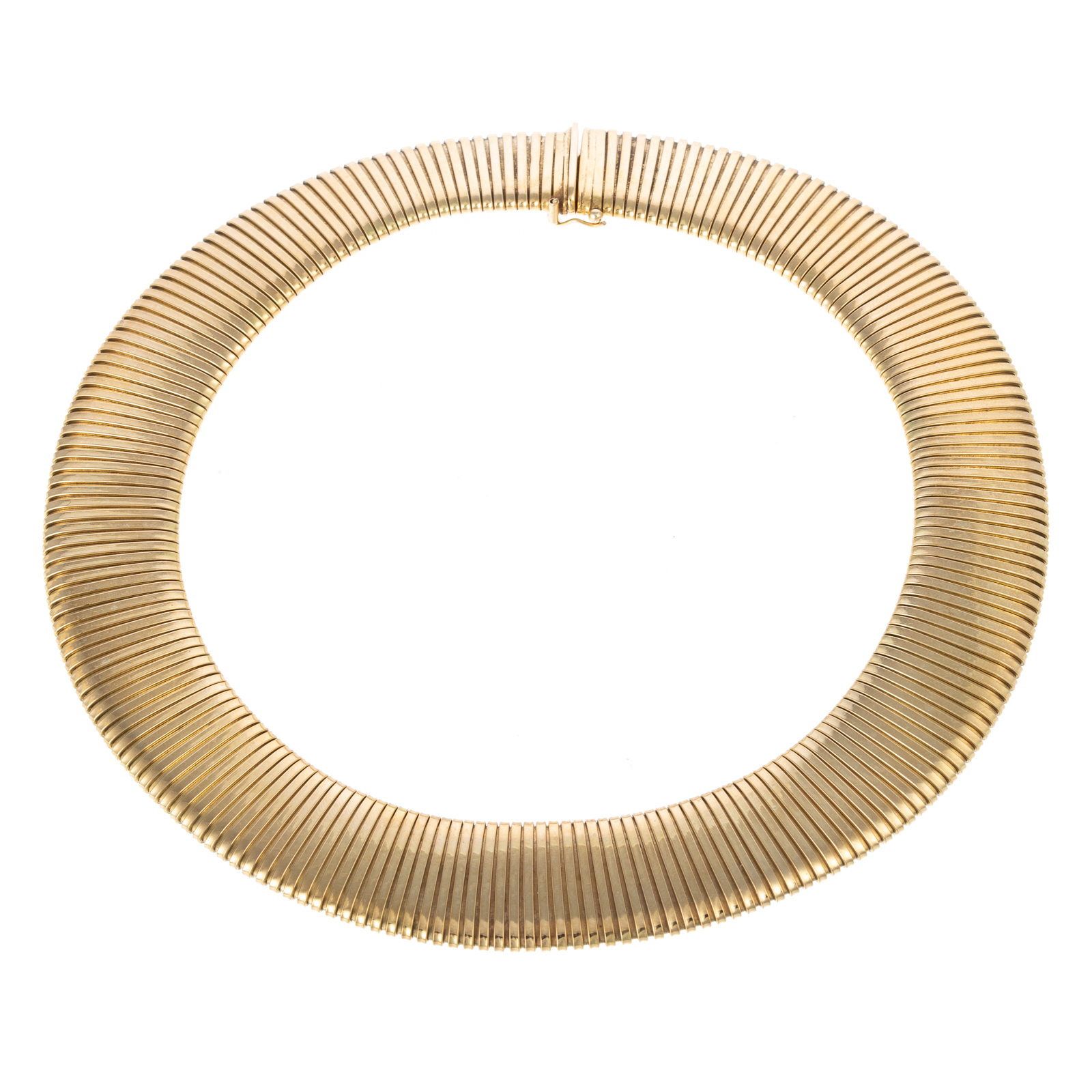 Appraisal: A WIDE FLEXIBLE NECKLACE IN K K yellow gold wide