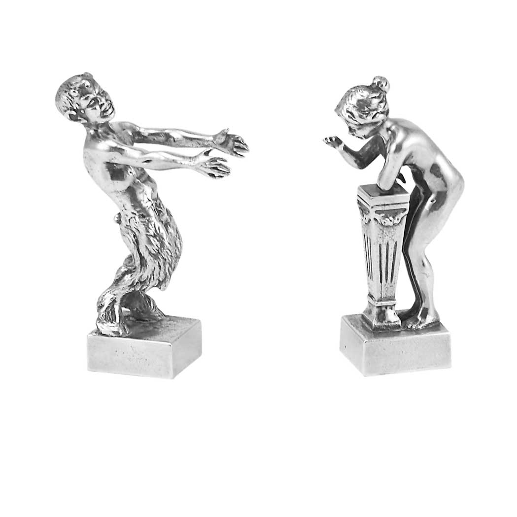 Appraisal: Pair of Bergman Sterling Silver Figures of a Female Nude