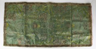 Appraisal: Early Metallic Thread Silk Embroidered Brocade Fragment appears to have