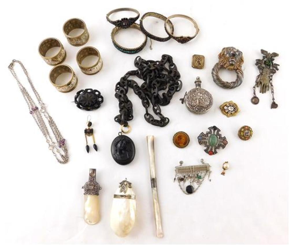 Appraisal: JEWELRY Victorian themed jewelry and small finds most silver over