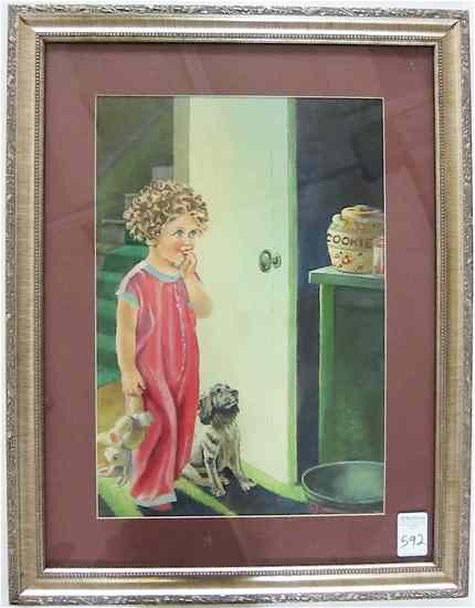 Appraisal: R BONE OIL ON BOARD American th century Young girl