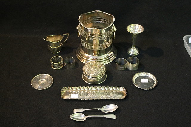 Appraisal: A COLLECTION OF SILVER AND PLATE including a wine coaster