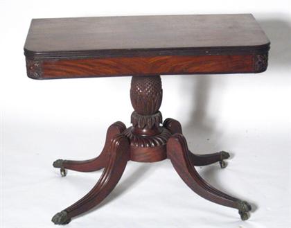 Appraisal: Classical mahogany card table philadelphia circa Oblong top with molded