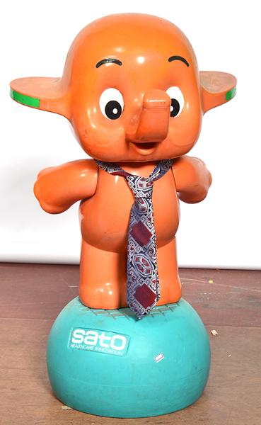 Appraisal: JAPANESE ORANGE PLASTIC ELEPHANT ADVERTISING DISPLAY cm high JAPANESE ORANGE