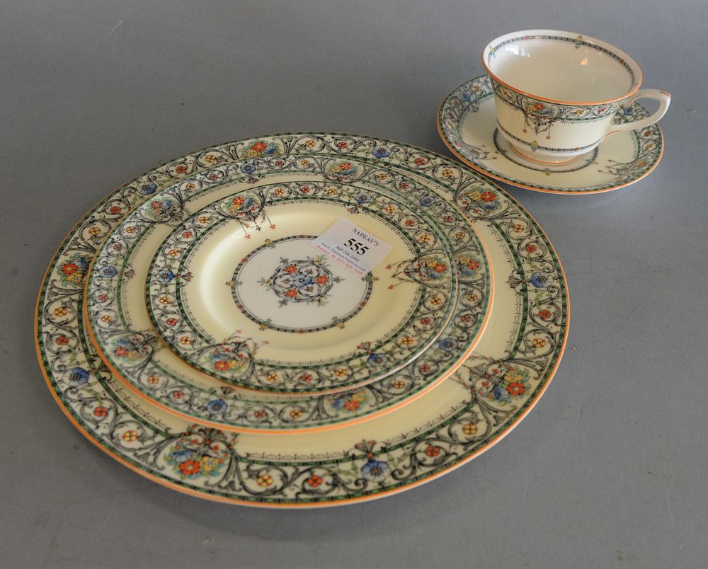 Appraisal: Fifty-five Piece Set of Royal Worcester Chantilly porcelain set largest