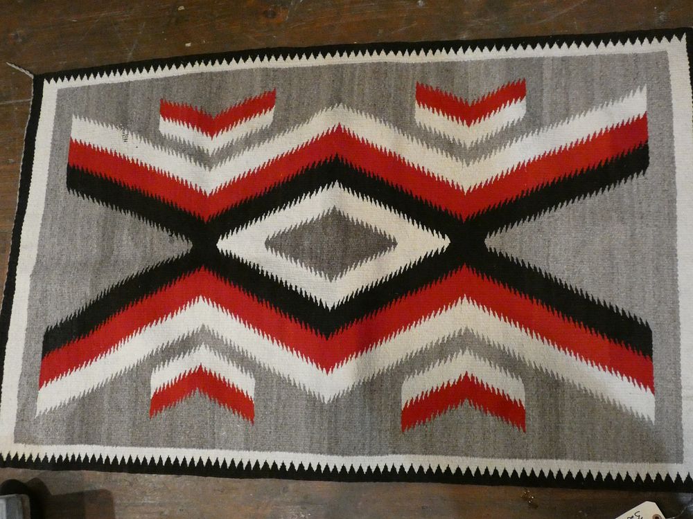 Appraisal: OLD NAVAJO RUG - ZIG ZAG Old Native American Navajo