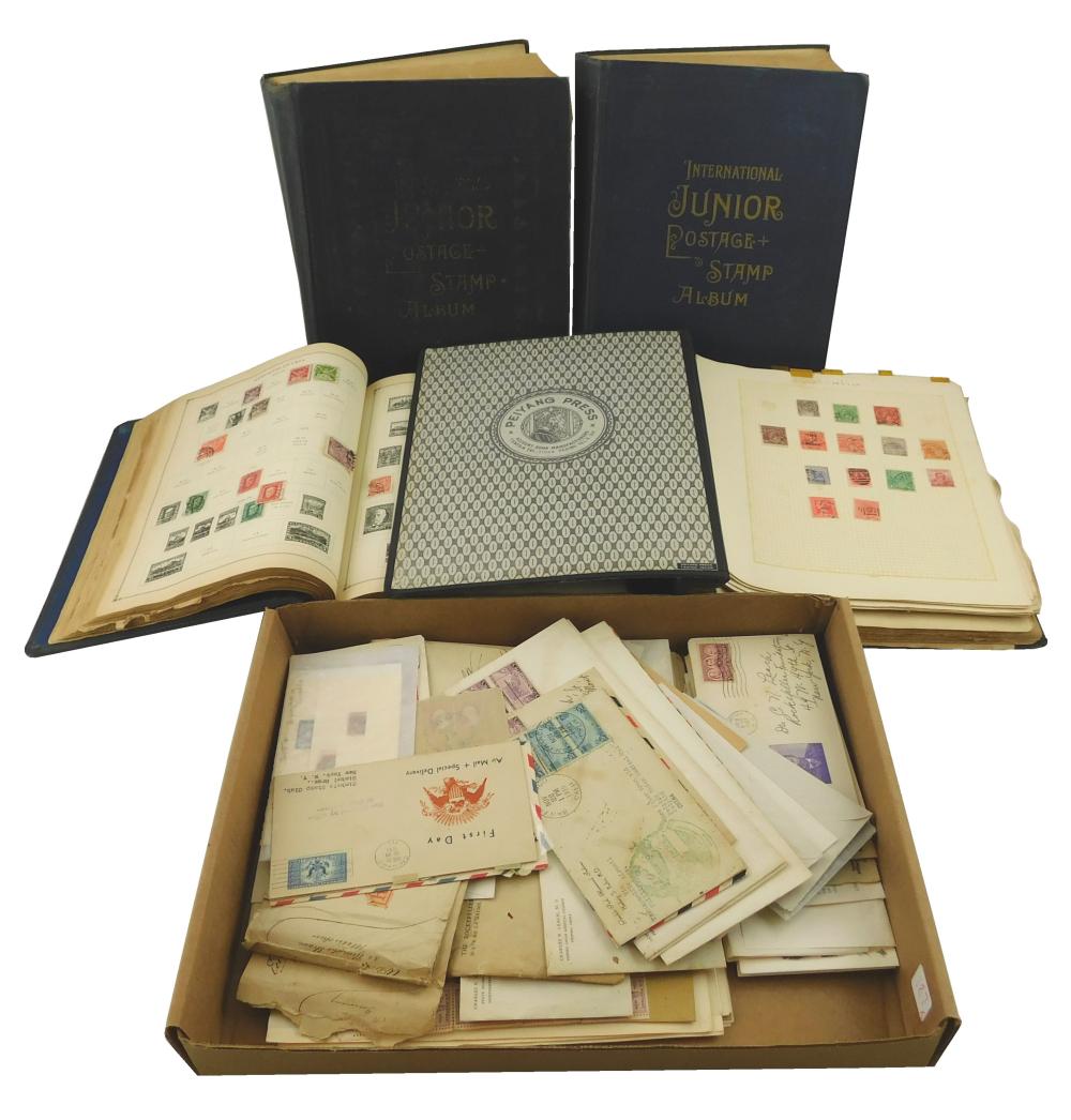 Appraisal: STAMPS Three Scott International Junior stamp albums copyrights and all