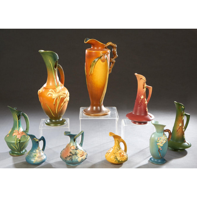 Appraisal: Group of Nine Pieces of Roseville Pottery consisting of -