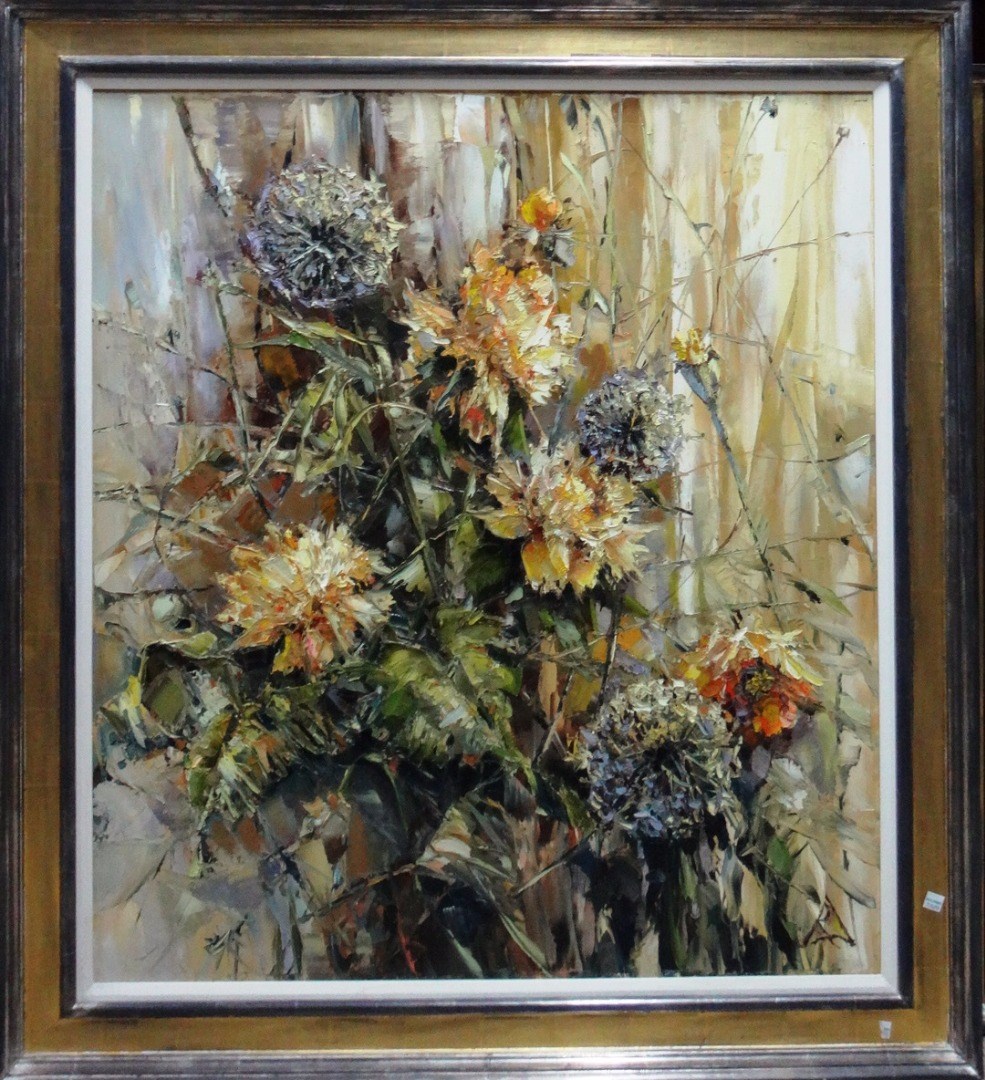 Appraisal: Pyma Daypoba late th century Still life of wild flowers