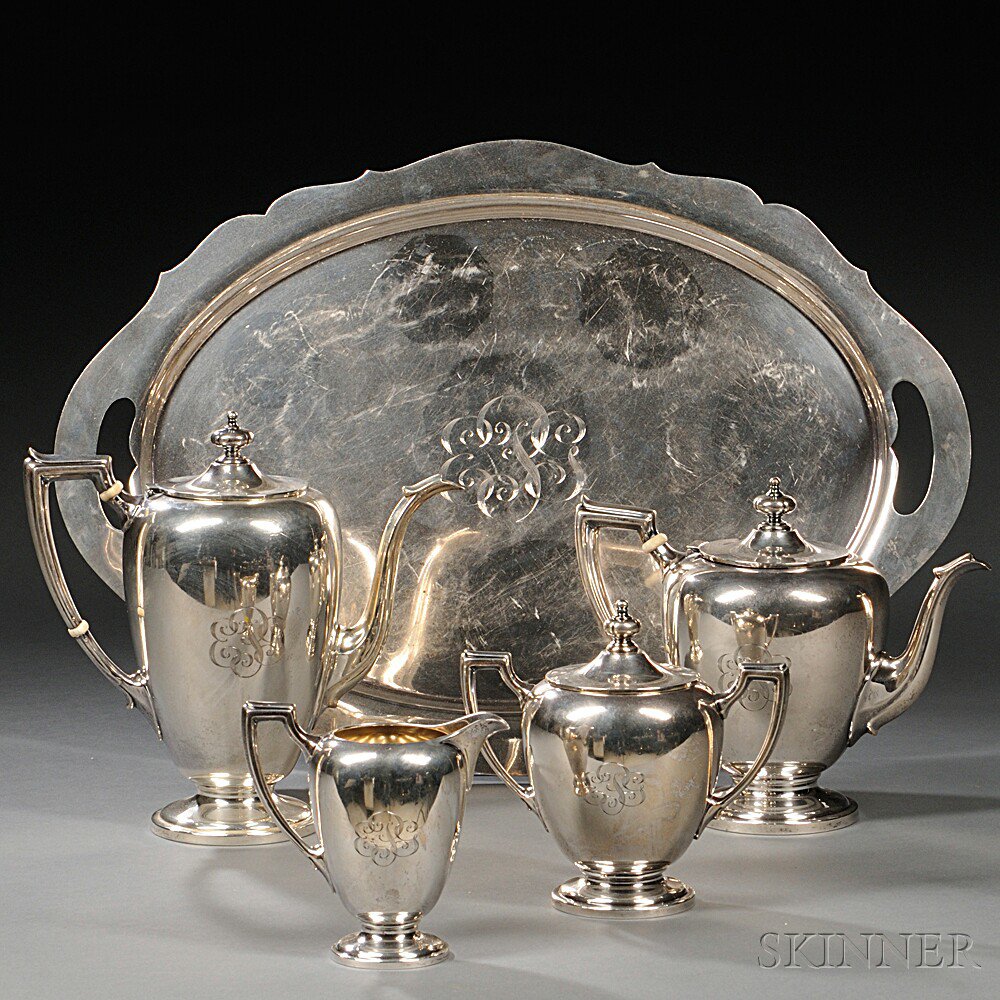 Appraisal: Four-piece Sterling Silver Tea and Coffee Service with an Associated