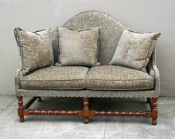 Appraisal: A Baroque style walnut settee height ft in width ft