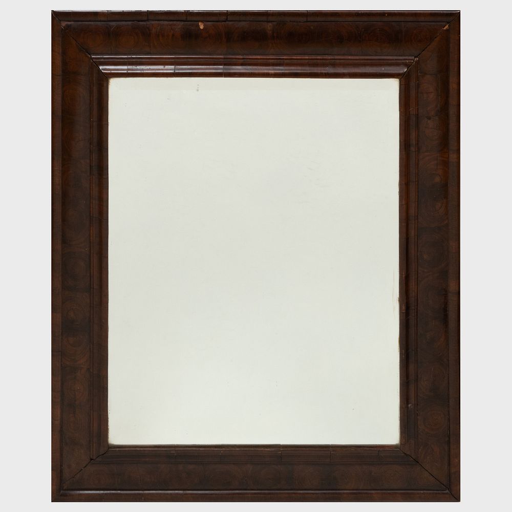 Appraisal: William and Mary Walnut Oyster Veneered Mirror x in With