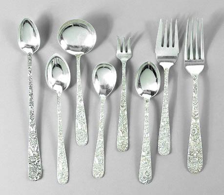 Appraisal: Kirk Repouss sterling flatware pieces marks for S Kirk Son