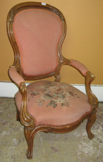 Appraisal: American Rococo Revival Mahogany Armchair third quarter th century the