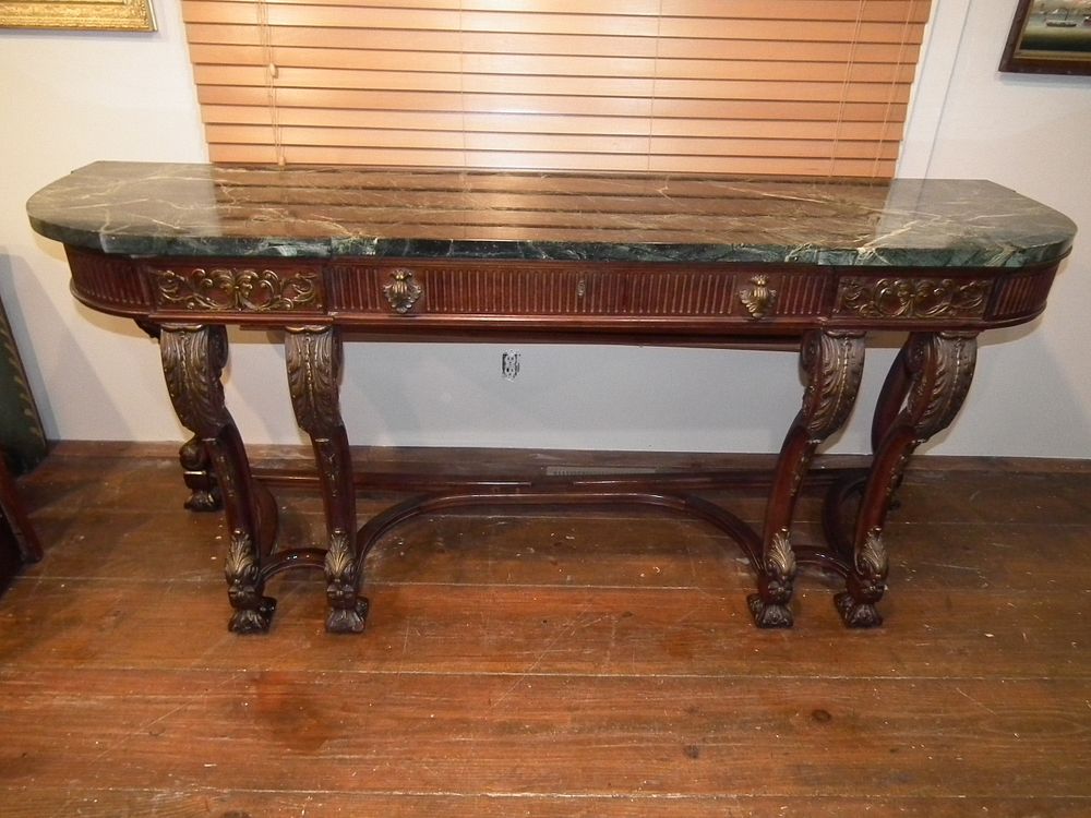 Appraisal: FRENCH STYLE MARBLE TOP CREDENZA A superb French Louis XV