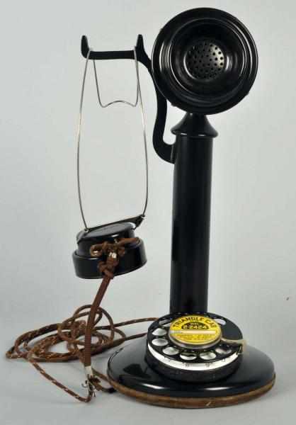 Appraisal: Western Electric Dial Candlestick Telephone Circa Black brass AB perch