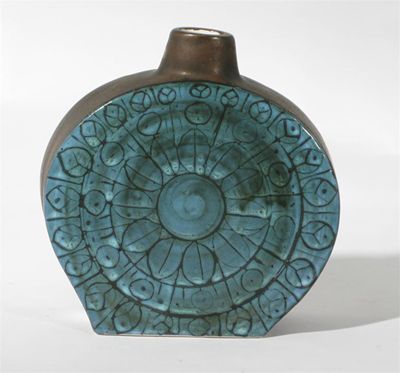 Appraisal: An early Troika Pottery Flask vase decorated in resist with