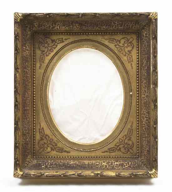 Appraisal: A Giltwood Frame th century of rectangular form with an