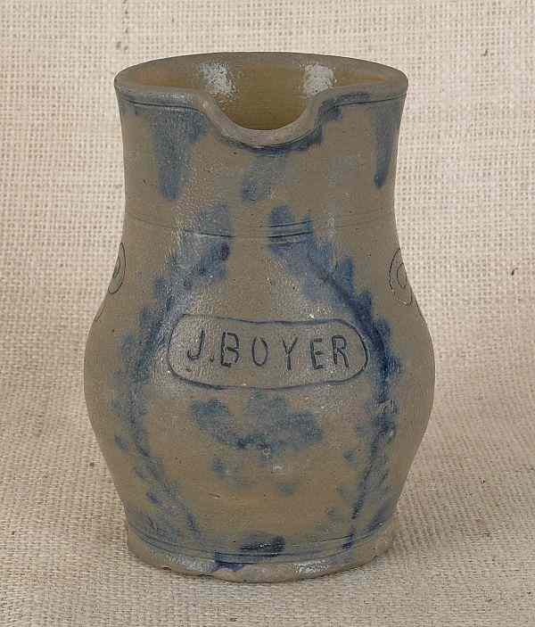 Appraisal: Pennsylvania stoneware pitcher th c inscribed J Boyer h