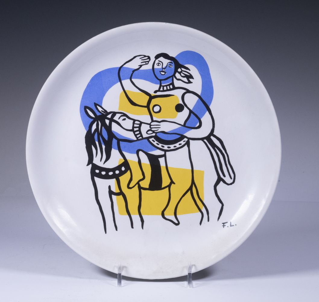 Appraisal: MUSEE FERNAND LEGER PORCELAIN PLATE Vintage Glazed Ceramic Plate c