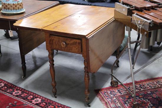 Appraisal: DROP LEAF TABLE Maple and curly maple with poplar secondary