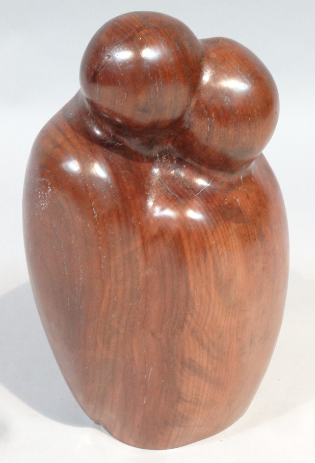 Appraisal: A polished hardwood John Fox style figure of Two Lovers