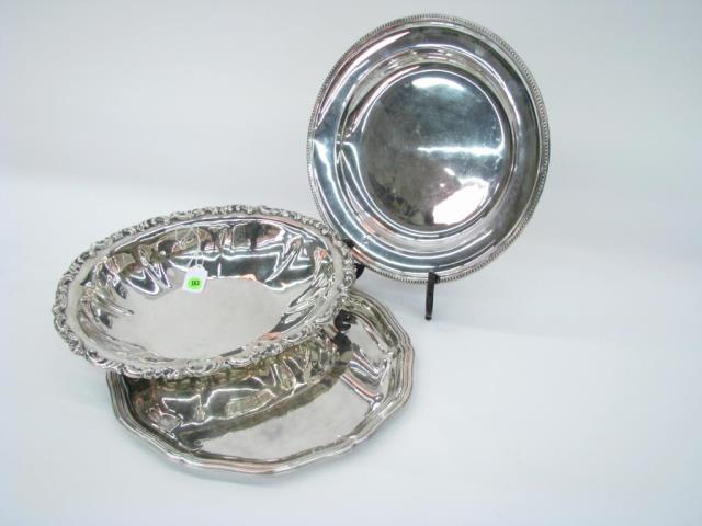 Appraisal: Group of silver plate including tray tray and x oval