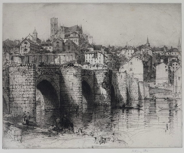 Appraisal: HEDLEY FITTON - Pont St Etienne Limoges etching pencil signed