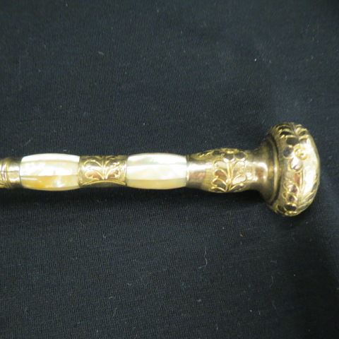 Appraisal: Victorian Gold-filled Handled Umbrella elaborate circa