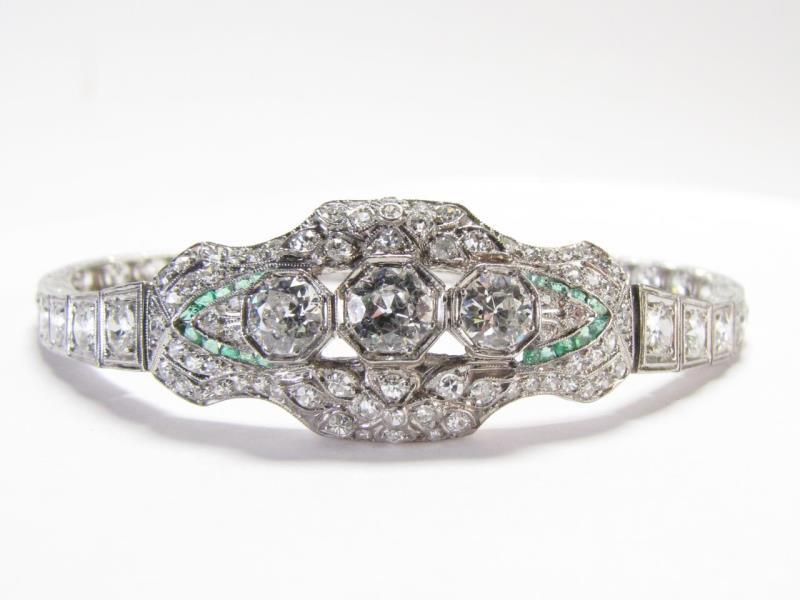 Appraisal: A lady's platinum estate bracelet circa 's with approximately ct