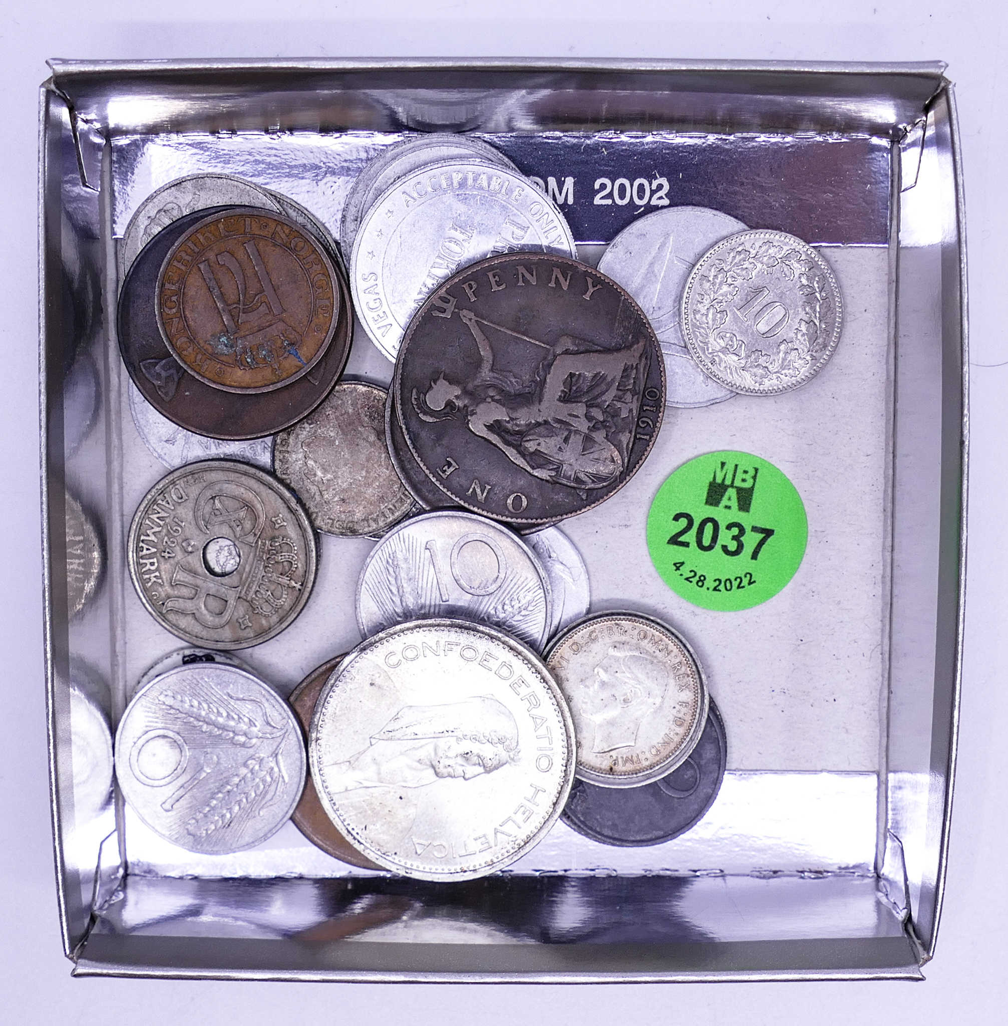 Appraisal: Box Old Foreign Coins