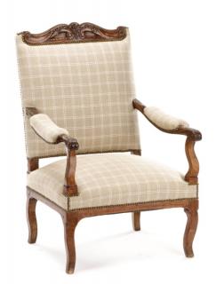 Appraisal: French Provincial Louis XV Style Upholstered Chair Continental likely French