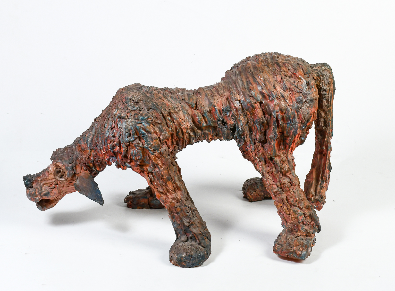 Appraisal: NEARLY LIFESIZE TERRACOTTA HOUND SCULPTURE Possibly by local Tampa artist