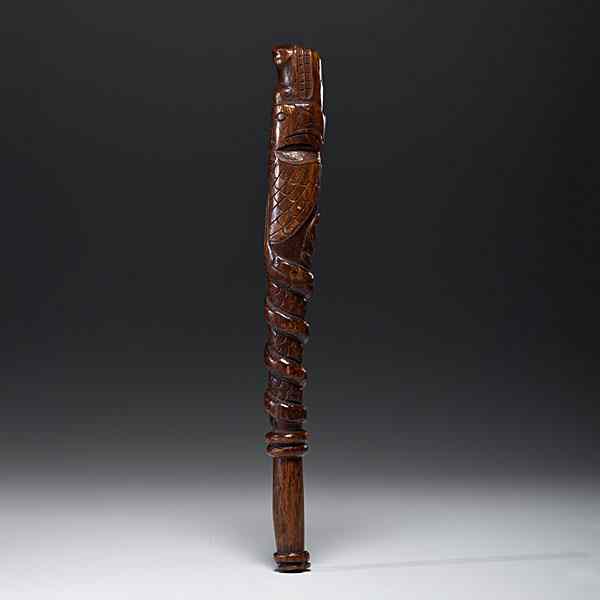 Appraisal: Nuu-chah-nulth Halibut Club carved of wood with what may be