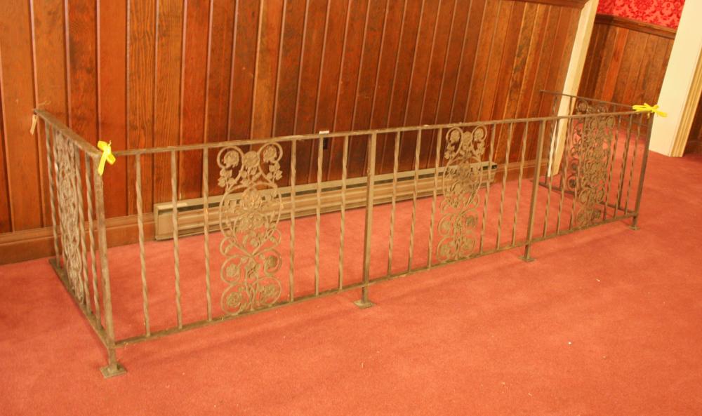 Appraisal: CAST AND WROUGHT IRON RAILING long section between two short