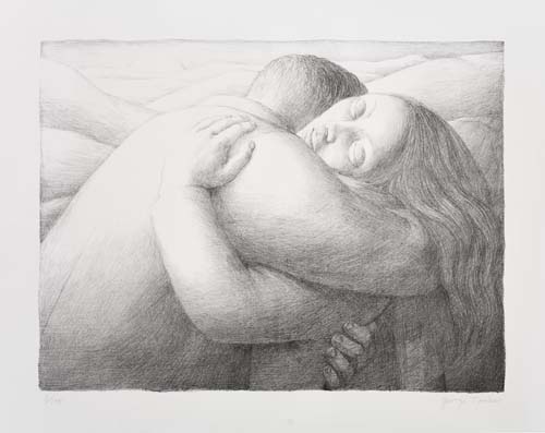 Appraisal: GEORGE TOOKER Two lithographs The Embrace lithograph x mm inches