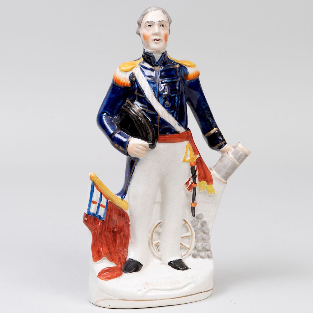 Appraisal: Staffordshire Pottery 'Admiral Dundas' Flatback Figure in high Drury Drury