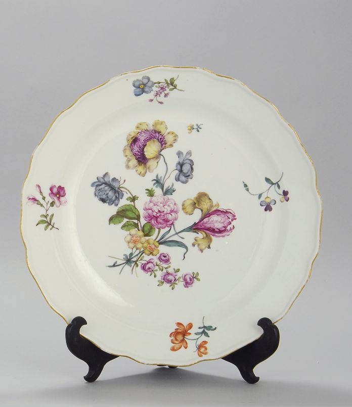 Appraisal: MEISSEN PORCELAIN CHARGER th CenturyWith polychrome floral decoration on a