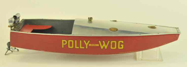 Appraisal: BOUCHER ''POLLY-WOG'' LIVE STEAM SPEED BOAT Outboard motor powered by